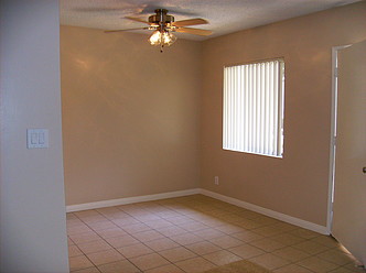 Dining Area with new brushed nickel Ceiling Fan